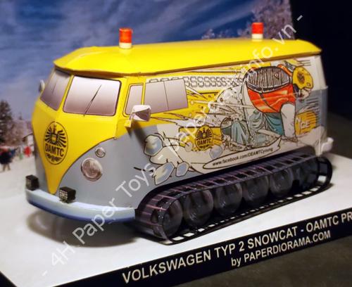 Volkswagen Typ 2 1966 Snowcat Paper Model - đồ chơi giấy thủ công PaperCraft VN