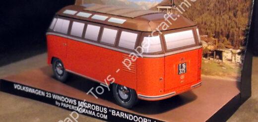 VW Microbus 23 windows “Barndoor” Paper Model - đồ chơi giấy thủ công PaperCraft VN