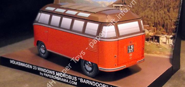 VW Microbus 23 windows “Barndoor” Paper Model