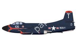 Mô hình giấy Douglas F3D Skyknight – F3D-2 VF-11 ”Red Rippers” NAS Key West, 1954 - đồ chơi giấy thủ công PaperCraft VN