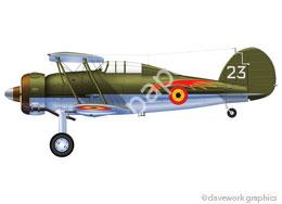 Mô hình giấy Gloster Gladiator – Belgian Air Force 1939 - đồ chơi giấy thủ công PaperCraft VN