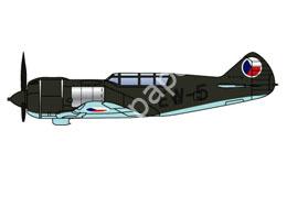 Mô hình giấy Lavochkin La-5 – Avia CS.95, Czechoslovak Air Force Trainer version based on la-5FN, 1st Fighter Regiment, 1946 - đồ chơi giấy thủ công PaperCraft VN