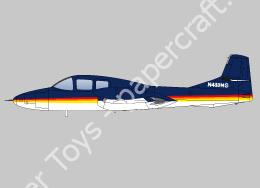 Mô hình giấy Cessna 407 – Cessna 407 dark blue with stripes imaginary version - đồ chơi giấy thủ công PaperCraft VN