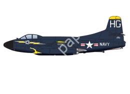 Mô hình giấy Douglas F3D Skyknight – F3D-2 FAWTULANT Fighter All-Weather Training Unit Atlantic, NAS Key West, 1957 - đồ chơi giấy thủ công PaperCraft VN