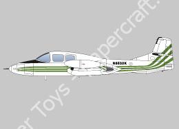 Mô hình giấy Cessna 407 – Cessna 407 green stripes imaginary version - đồ chơi giấy thủ công PaperCraft VN
