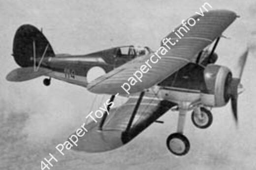 Mô hình giấy Gloster Gladiator – Latvian Air Force (Censored Versions) 1937 - đồ chơi giấy thủ công PaperCraft VN