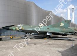 Mô hình giấy Saab Draken – J35A Swedish Air Force, F16 squadron As displayed at Le Bourget Museum - đồ chơi giấy thủ công PaperCraft VN