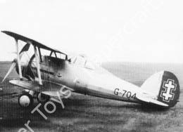 Mô hình giấy Gloster Gladiator – Lithuanian Air Force , All Silver version 1937 - đồ chơi giấy thủ công PaperCraft VN