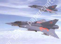 Mô hình giấy Saab Draken – J35F Swedish Air Force, grey F10 squadron, low-visibility livery - đồ chơi giấy thủ công PaperCraft VN
