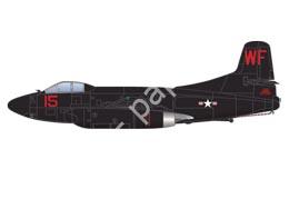Mô hình giấy Douglas F3D Skyknight – F-3D-2 VMF(N)-513 Red 15 Korea, 1953 - đồ chơi giấy thủ công PaperCraft VN
