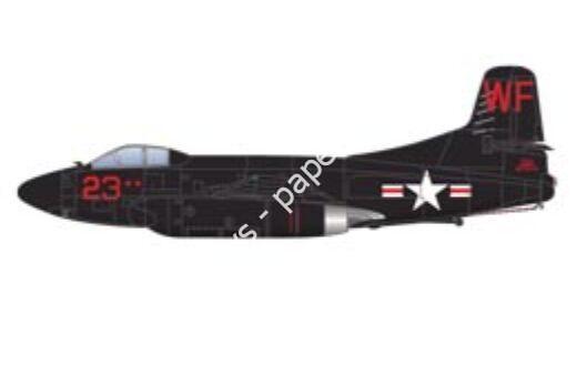 Mô hình giấy Douglas F3D Skyknight – F-3D-2 VMF(N)-513 Red 23 Korea, 1953 - đồ chơi giấy thủ công PaperCraft VN