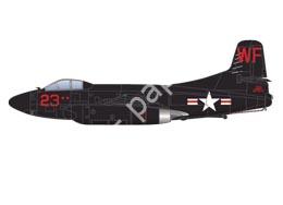 Mô hình giấy Douglas F3D Skyknight – F-3D-2 VMF(N)-513 Red 23 Korea, 1953 - đồ chơi giấy thủ công PaperCraft VN