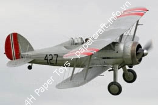 Mô hình giấy Gloster Gladiator – Norwegian Air Force 1939 - đồ chơi giấy thủ công PaperCraft VN
