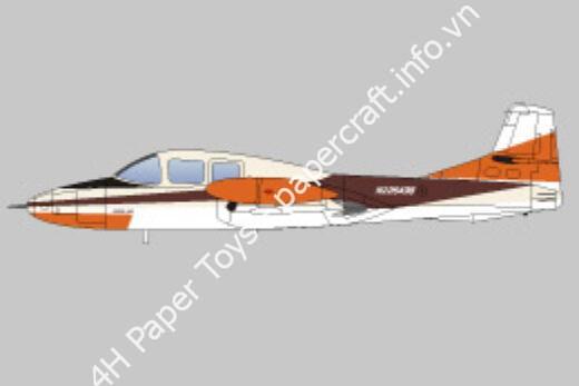 Mô hình giấy Cessna 407 – Cessna 407 brown-orange imaginary version - đồ chơi giấy thủ công PaperCraft VN