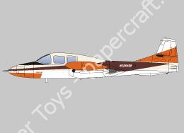 Mô hình giấy Cessna 407 – Cessna 407 brown-orange imaginary version - đồ chơi giấy thủ công PaperCraft VN