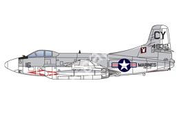 Mô hình giấy Douglas F3D Skyknight – EF-10B ECM-Aircraft VMCJ-2 MCAS Cherry Point, 1968 - đồ chơi giấy thủ công PaperCraft VN