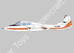 Mô hình giấy Cessna 407 – Cessna 407 red stripes imaginary version - đồ chơi giấy thủ công PaperCraft VN