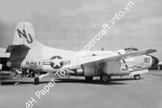 Mô hình giấy Douglas F3D Skyknight – F3D-2T2 VF-121 NAS Miramar, 1958 - đồ chơi giấy thủ công PaperCraft VN