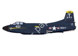 Mô hình giấy Douglas F3D Skyknight – F3D-2 VF-14 ”Tophatters” NAS Jacksonville, 1955 - đồ chơi giấy thủ công PaperCraft VN
