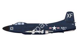 Mô hình giấy Douglas F3D Skyknight – F3D-2M VX-4 NAS Point Mugu, 1953 (includes Sparrow I missiles) - đồ chơi giấy thủ công PaperCraft VN