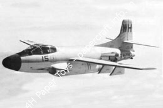 Mô hình giấy Douglas F3D Skyknight – F-3D2M VMF(AW)-542 MCAS El Toro, 1957 (includes Sparrow I missiles) - đồ chơi giấy thủ công PaperCraft VN