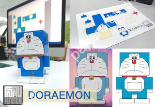 Mô hình giấy Doraemon square - đồ chơi giấy thủ công PaperCraft VN