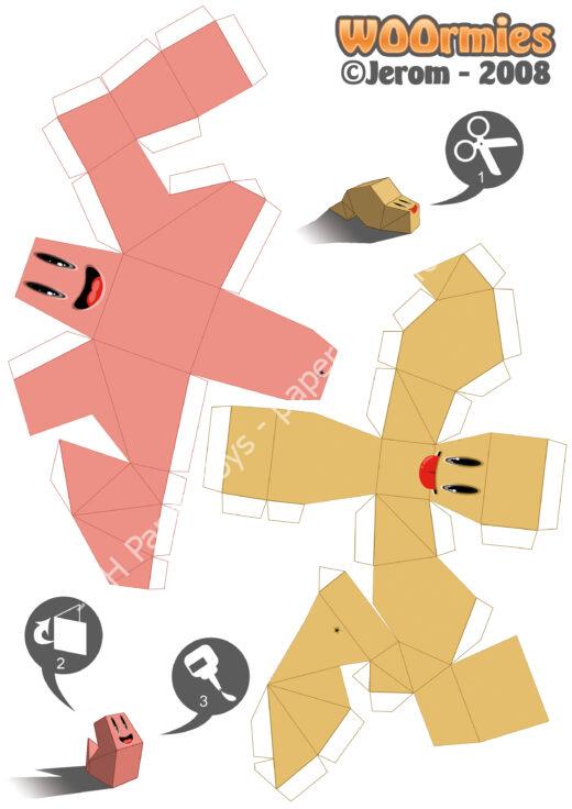 Mô hình giấy Woormies – 2Woormies - đồ chơi giấy thủ công PaperCraft VN