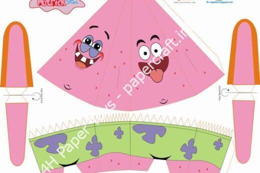 Mô hình giấy PatrickStar Papertoy - đồ chơi giấy thủ công PaperCraft VN