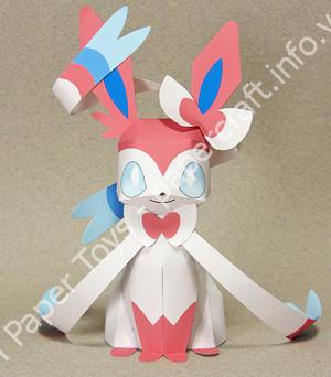 Mô hình giấy Sylveon (Pokémon) - đồ chơi giấy thủ công PaperCraft VN