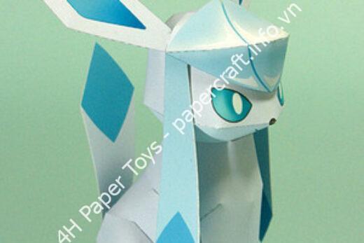 Mô hình giấy Glaceon (Pokémon) - đồ chơi giấy thủ công PaperCraft VN