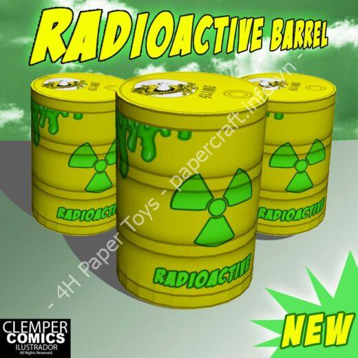Mô hình giấy radioactive barrel papertoys clemper - đồ chơi giấy thủ công PaperCraft VN