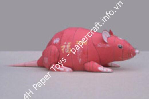 Mô hình giấy Rat – White Fur - đồ chơi giấy thủ công PaperCraft VN