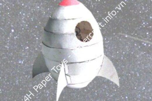 Mô hình giấy “Retro Rocket” - đồ chơi giấy thủ công PaperCraft VN