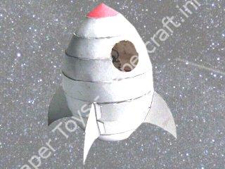 Mô hình giấy “Retro Rocket” - đồ chơi giấy thủ công PaperCraft VN