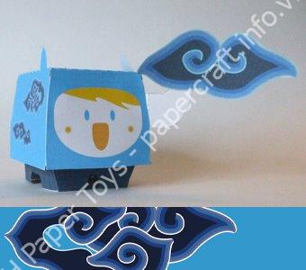 Mô hình giấy Speakerdog – The Cloudy Dog custom - đồ chơi giấy thủ công PaperCraft VN