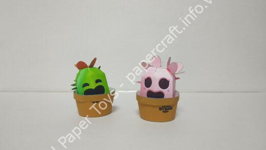 Mô hình giấy 브롤스타즈 (화분)스파이크 페이퍼토이 도안 - đồ chơi giấy thủ công PaperCraft VN