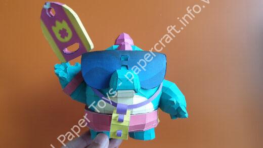 Mô hình giấy 브롤스타즈 버즈(BUZZ) 종이모형 도안 공유 - đồ chơi giấy thủ công PaperCraft VN