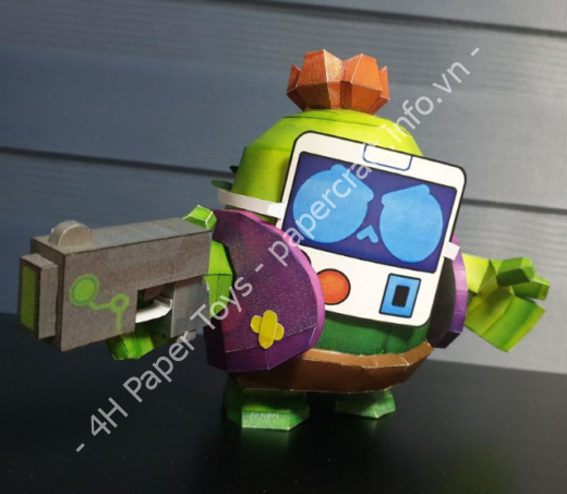 Mô hình giấy 브롤스타즈 마스크 스파이크 종이모형 도면 공유 - đồ chơi giấy thủ công PaperCraft VN
