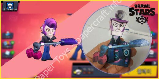 Mô hình giấy 브롤스타즈 락커 모티스 종이모형 도안 - đồ chơi giấy thủ công PaperCraft VN