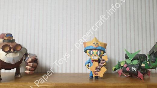 Mô hình giấy (도안) 브롤스타즈 스타포코 종이모형 도안공유 Brawl Stars POCO STARR papercraft - đồ chơi giấy thủ công PaperCraft VN