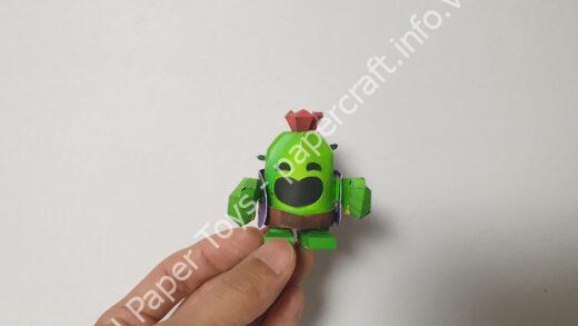 Mô hình giấy 브롤스타즈 스파이크 종이모형 도안 Brawl stars spike - đồ chơi giấy thủ công PaperCraft VN