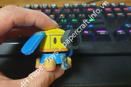 Mô hình giấy 브롤스타즈 제시 터렛 종이모형 도안 공유 - đồ chơi giấy thủ công PaperCraft VN