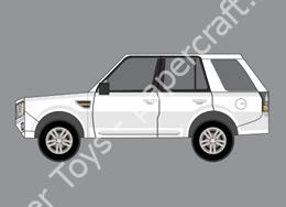 Mô hình giấy Simple Cars – SUV white - đồ chơi giấy thủ công PaperCraft VN