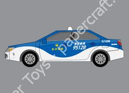 Mô hình giấy Simple Cars – Mid-Sized Sedan Ningbo Taxi - đồ chơi giấy thủ công PaperCraft VN