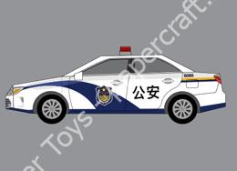 Mô hình giấy Simple Cars – Mid-Sized Sedan Chinese police - đồ chơi giấy thủ công PaperCraft VN