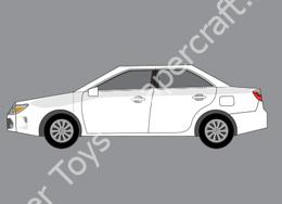 Mô hình giấy Simple Cars – Mid-Sized Sedan white - đồ chơi giấy thủ công PaperCraft VN