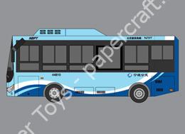 Mô hình giấy Simple Cars – Bus Ningbo public transportation - đồ chơi giấy thủ công PaperCraft VN