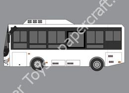 Mô hình giấy Simple Cars – Bus white - đồ chơi giấy thủ công PaperCraft VN