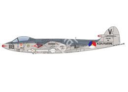 Mô hình giấy Sea Hawk – Sea Hawk FGA.50, Dutch late Koninklijke Marine, 860th Squadron, HrMS Karel Doorman, 1961 - đồ chơi giấy thủ công PaperCraft VN