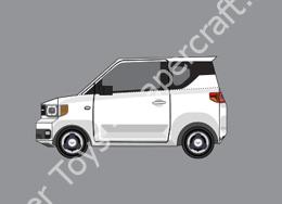 Mô hình giấy Simple Cars – Mini EV White - đồ chơi giấy thủ công PaperCraft VN